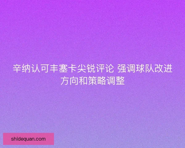 辛纳认可丰塞卡尖锐评论 强调球队改进方向和策略调整